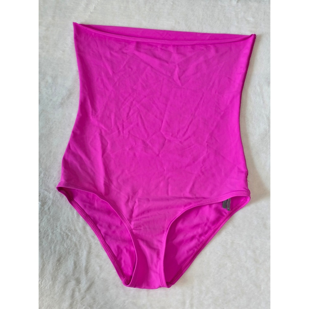 Aerie Swim Sky High Bikini Bottom Bright Pink High Waisted Womens Size Small